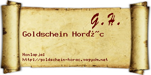 Goldschein Horác névjegykártya
